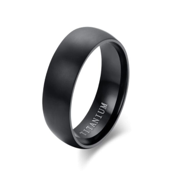 Anillo de titanio curvo acabado Matte opaco 1 2