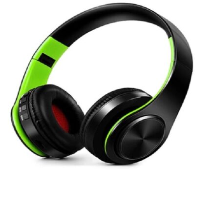 Audífonos Bluetooth recargables On Ear Inalambricos, Micro SD, Radio, EQ (verdes)