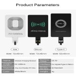 Receptor Cargador Inalámbrico Adaptador para carga Qi, Android, Iphone, Tipo C, Samsung carga inalámbrica rápida 5V