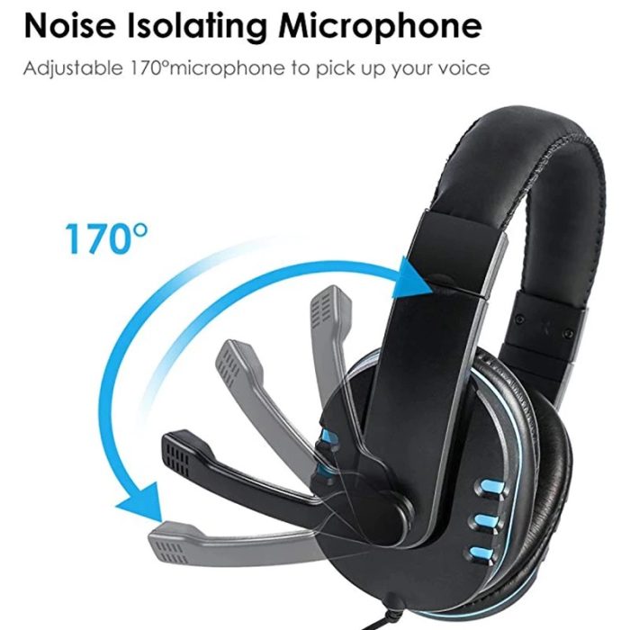 4 Auriculares on Ear Gamer con cable y microfono extendido negros