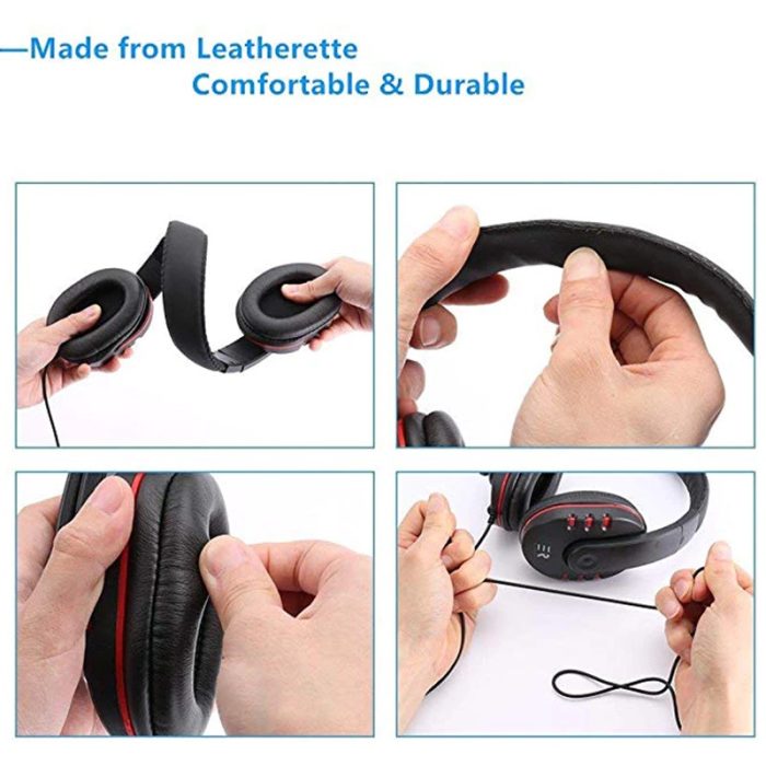 5 Auriculares on Ear Gamer con cable y microfono extendido negros