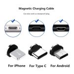 Cable De Carga Magnético Para Celular Carga Rápida Luz Led Reforzado 1 mt.