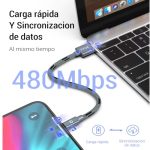 Cable 2 en 1, de carga y transferencia alta velocidad Android y Iphone