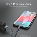 Cable 2 en 1, de carga y transferencia alta velocidad Android y Iphone