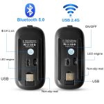 Mouse Recargable USB Retroiluminado Ratón Inalámbrico Conexión Bluetooth Retroiluminado Led Óptico