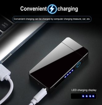 Encendedor electrico recargable USB de plasma laser lighter doble encendido antiviento catalitico