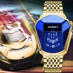 Reloj Hombre Deportivo Juvenil Hoursly Digital Análogo Cuarzo Acero Inoxidable Dorado Azul