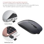 Mouse Recargable USB Silencioso Ratón Ergonómico Inalámbrico Y Óptico DPI PC Notebook