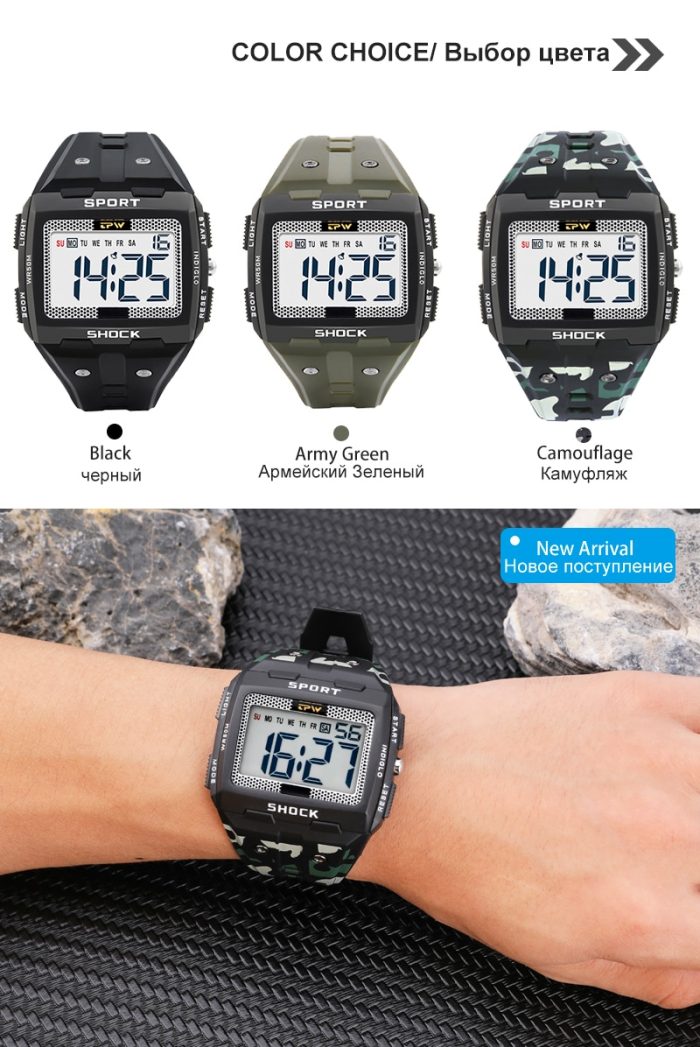 Reloj Hombre Deportivo Digital Multifunción Luz, G-Shock Impermeable números grandes