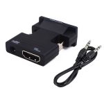 Adaptador HDMI a VGA y Audio Jack 3,5 1080p HD Conversor Directo sin cable