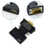 Adaptador HDMI a VGA y Audio Jack 3,5 1080p HD Conversor Directo sin cable