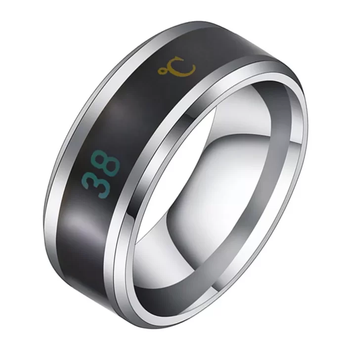 Anillo de Titanio con indicador de Temperatura Corporal termómetro personal