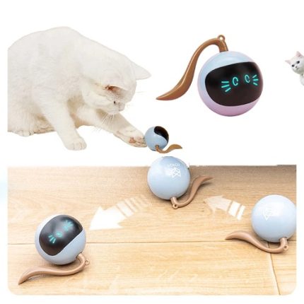 Juguete Interactivo Para Gatos y Perros Bola Giratoria Led de colores recargable USB