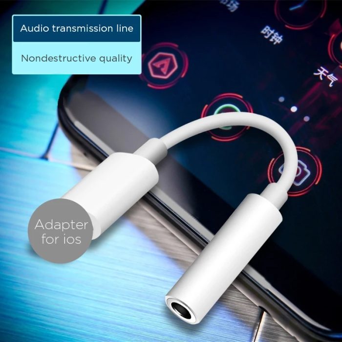 Adaptador Para Audífonos Iphone a Jack 3.5 Apple Smartphone Lightning a cable Auxiliar