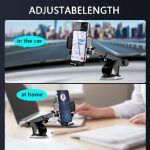 Soporte Para Celular Automóvil A Tablero Vidrio Ventosa Brazo Ajustable Automático Smartphone 20cm