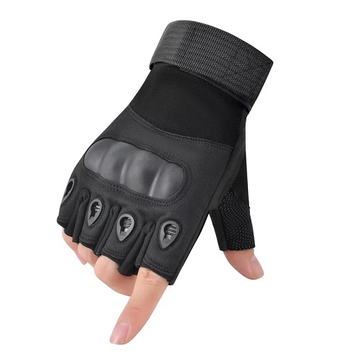 Guantes tácticos con protección de nudillos, guantes sin dedos para  equitación, ciclismo, motocicleta, guantes de conducción