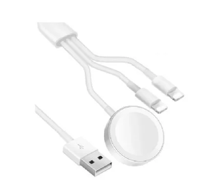 Cargador De Celular Inalambrico 3 en 1 USB Magnetico y compatible Iphone y Iwatch Carga Rapida 3A 30W Smartphone Android para Iphone pared casa redondo