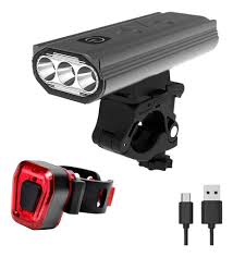 Pack Conveniente Ciclistas Básico Luz Bicicleta Delantera, Trasera y Bocina